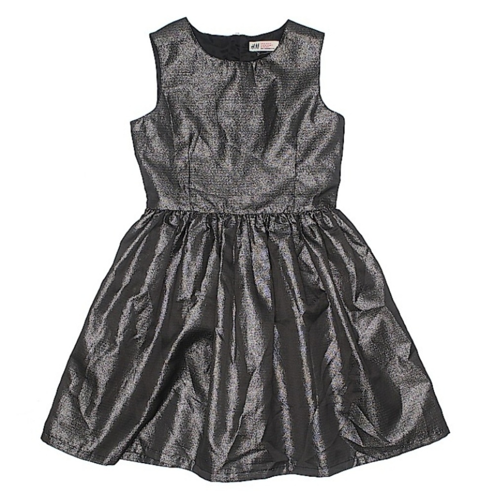 H&M Metallic Black Girls Dress 10-11Y